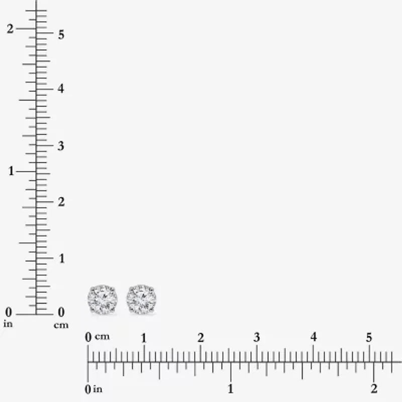 Si2,I 1 CT. T.W. Lab Grown White Diamond Sterling Silver 5.1mm Round Stud Earrings