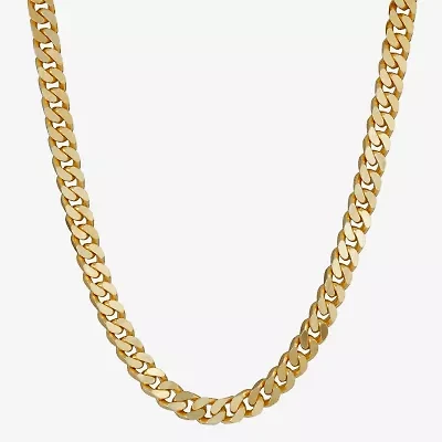 Made in Italy Womens 24K Gold Over Silver 22 Inch Curb Chain Necklace