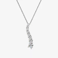 Womens 1 CT. T.W. Lab Grown White Diamond Sterling Silver 18 Inch Pendant Necklace