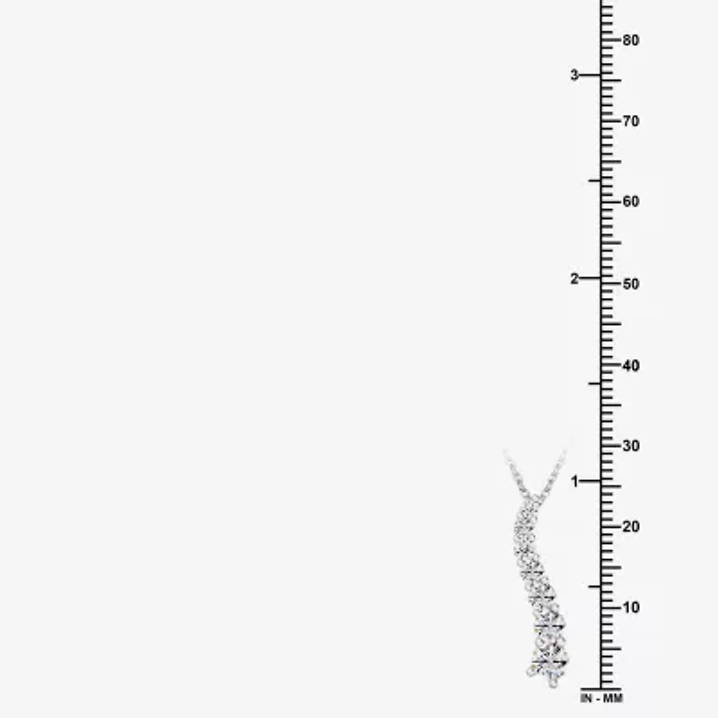 Womens 1 CT. T.W. Lab Grown White Diamond Sterling Silver 18 Inch Pendant Necklace