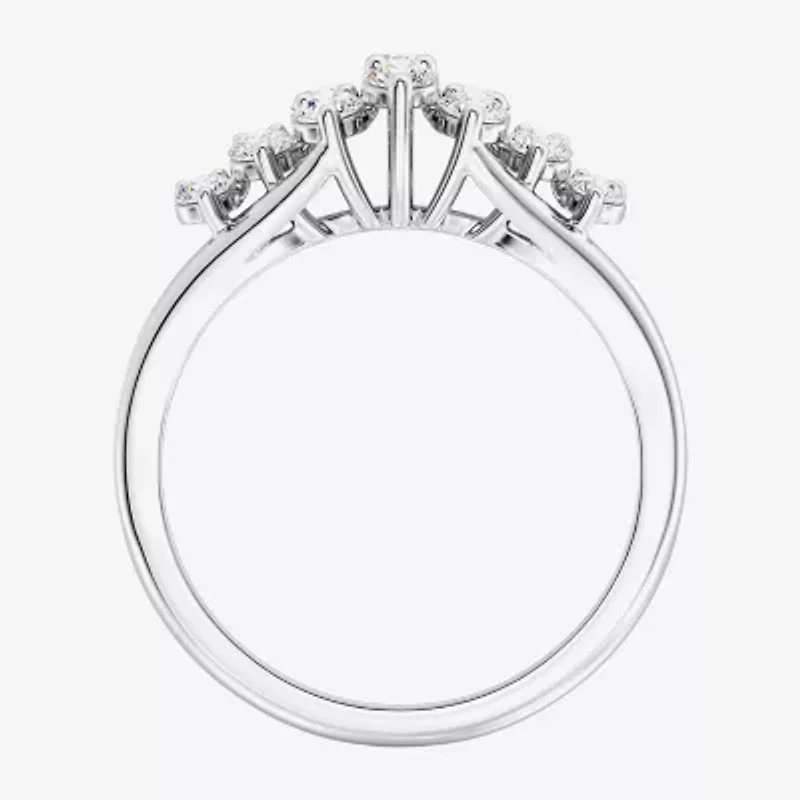 Womens 1 CT. T.W. Lab Grown White Diamond Sterling Silver Cocktail Ring