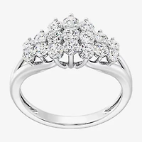 Womens 1 CT. T.W. Lab Grown White Diamond Sterling Silver Cocktail Ring