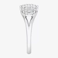 Womens 1 CT. T.W. Lab Grown White Diamond Sterling Silver Cocktail Ring