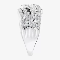 Womens 1 CT. T.W. Lab Grown White Diamond Sterling Silver Cocktail Ring
