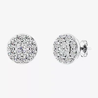 1 CT. T.W. Lab Grown White Diamond Sterling Silver 9.7mm Round Stud Earrings