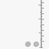 1 CT. T.W. Lab Grown White Diamond Sterling Silver 9.7mm Round Stud Earrings