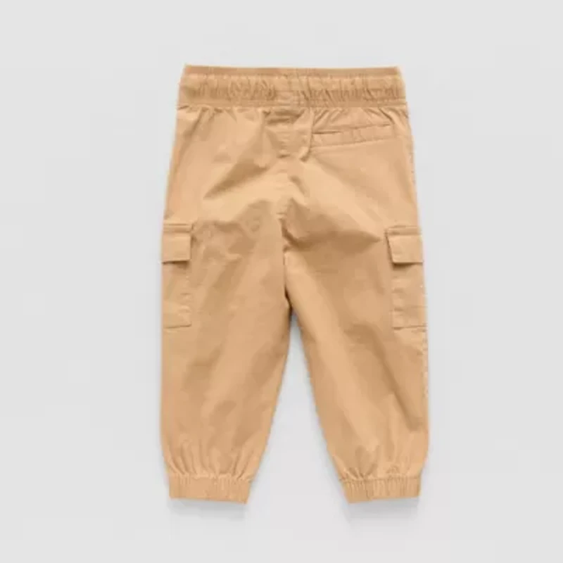 Okie Dokie Baby Boys Drawstring Waist Cuffed Regular Fit Jogger Pant