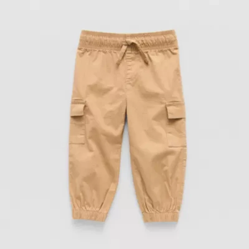 Okie Dokie Baby Boys Drawstring Waist Cuffed Regular Fit Jogger Pant