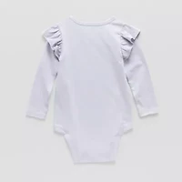 Okie Dokie Baby Girls Round Neck Long Sleeve Bodysuit