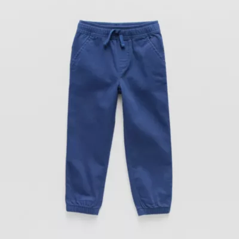 Okie Dokie Twill Toddler & Little Boys Drawstring Waist Straight Regular Fit Jogger Pant