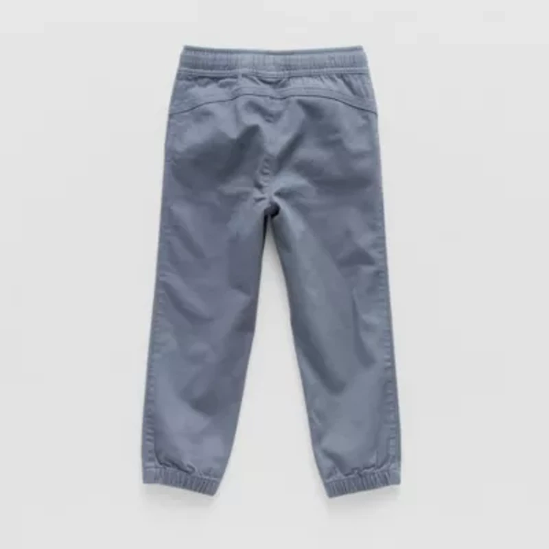 Okie Dokie Twill Toddler & Little Boys Drawstring Waist Straight Regular Fit Jogger Pant