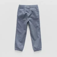 Okie Dokie Twill Toddler & Little Boys Drawstring Waist Straight Regular Fit Jogger Pant