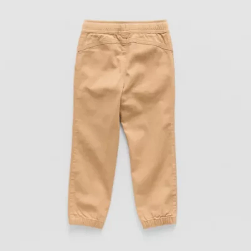 Okie Dokie Twill Toddler & Little Boys Drawstring Waist Straight Regular Fit Jogger Pant