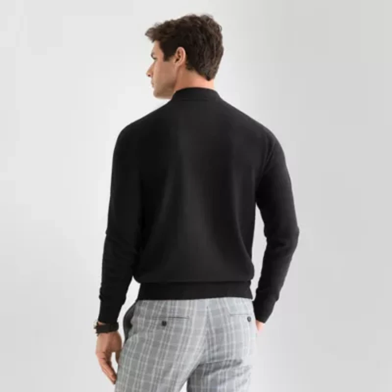 J. Ferrar Mens Mock Neck Long Sleeve Pullover Sweater