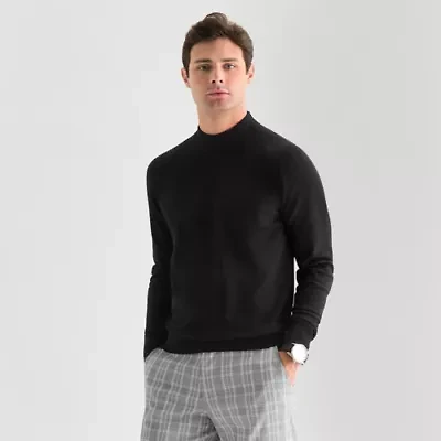 J. Ferrar Mens Mock Neck Long Sleeve Pullover Sweater