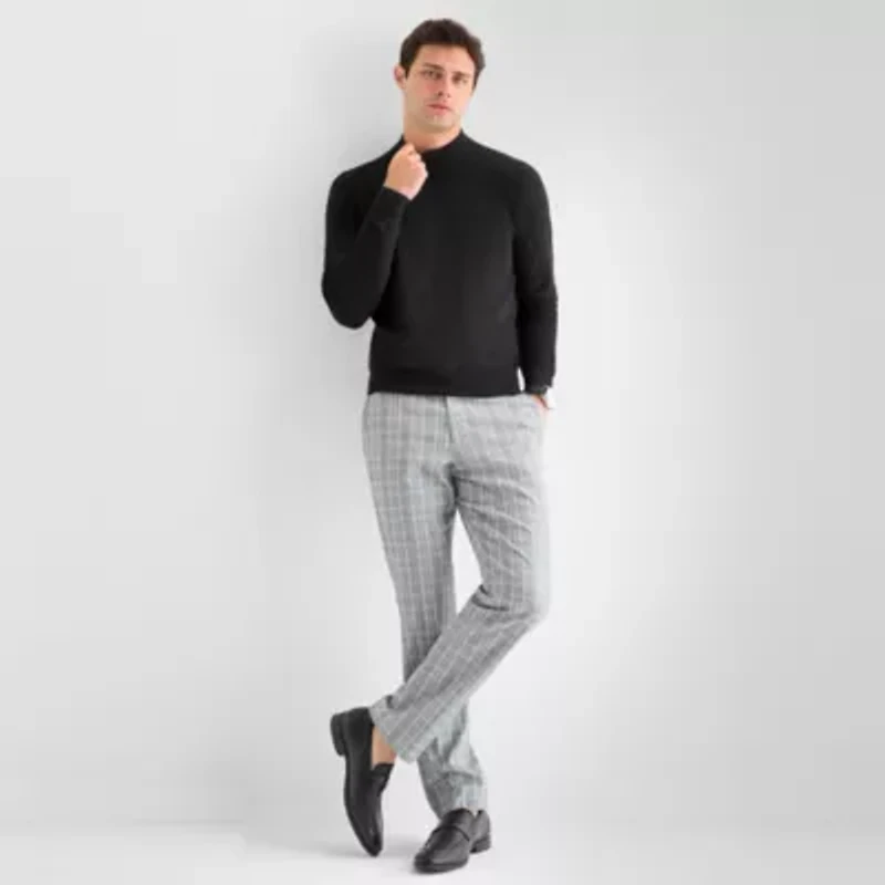 J. Ferrar Mens Mock Neck Long Sleeve Pullover Sweater