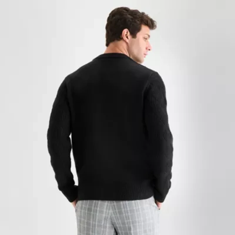 J. Ferrar Mens Crew Neck Long Sleeve Pullover Sweater