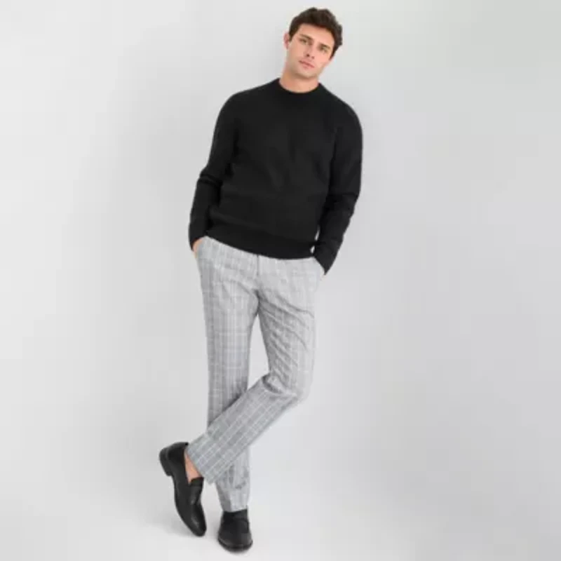 J. Ferrar Mens Crew Neck Long Sleeve Pullover Sweater