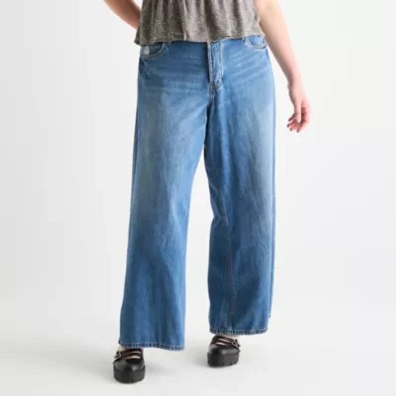 Forever 21 Juniors Plus Womens High Rise Straight Leg Jean