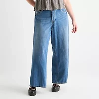 Forever 21 Juniors Plus Womens High Rise Straight Leg Jean