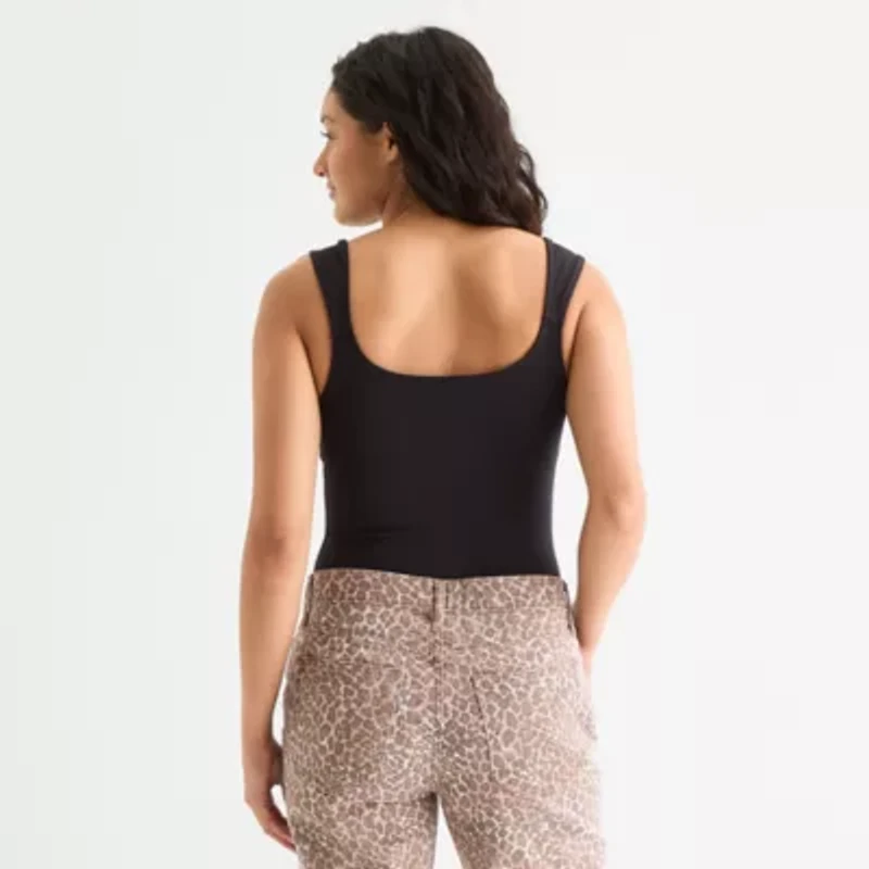 Arizona Womens Square Neck Sleeveless Bodysuit Juniors