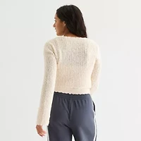 Arizona Cami With Cardigan Womens Long Sleeve Button Juniors