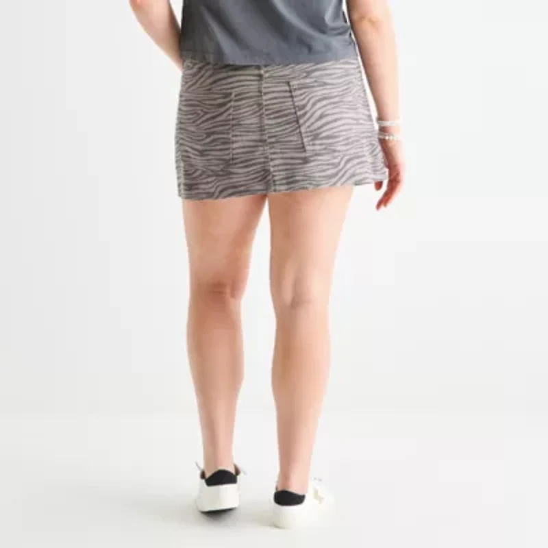Arizona Womens Juniors Plus Denim Skirt