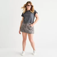 Arizona Womens Juniors Plus Denim Skirt