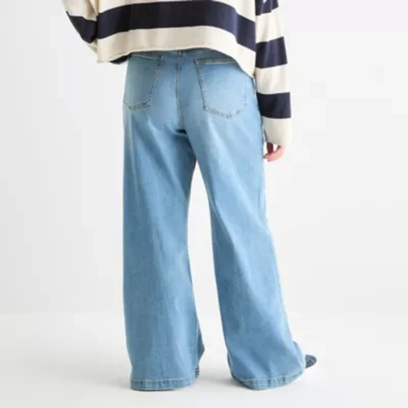 Arizona Juniors Plus Womens Highest Rise Wide Leg Jean