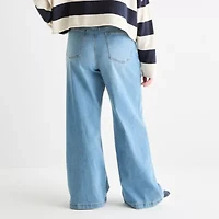 Arizona Juniors Plus Womens Highest Rise Wide Leg Jean