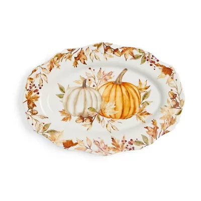 Linden Street Terra Pumpkin Stoneware Serving Platter