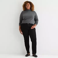 St. John's Bay Womens Long Sleeve Mock Neck Top Plus