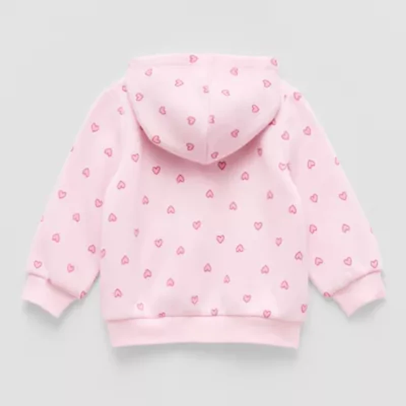Okie Dokie Baby Girls Fleece Hooded Lightweight Jacket