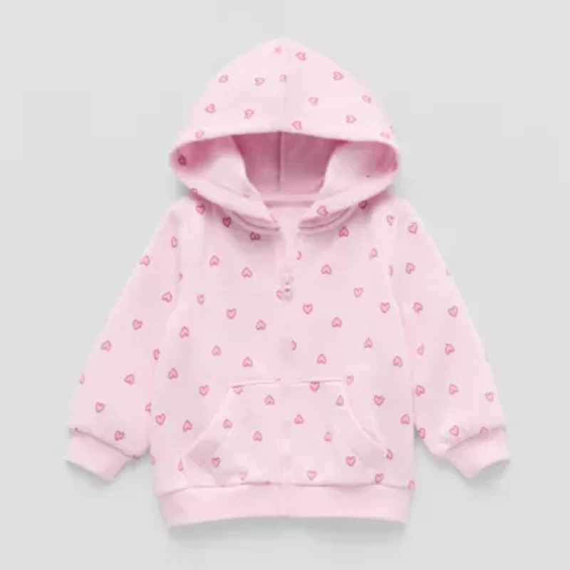 Okie Dokie Baby Girls Fleece Hooded Lightweight Jacket