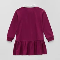Okie Dokie Toddler & Little Girls Long Sleeve Cuffed A-Line Dress