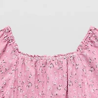 Thereabouts Little & Big Kid Girls Square Neck Long Sleeve Blouse