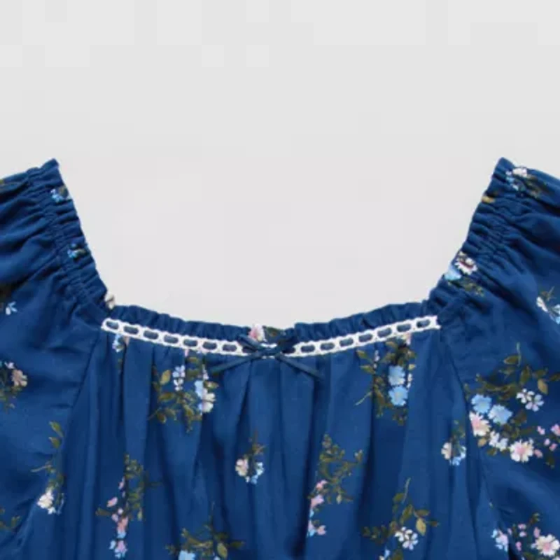 Thereabouts Little & Big Kid Girls Square Neck Long Sleeve Blouse