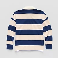 Thereabouts Little & Big Kid Boys Long Sleeve Regular Fit Spread Collar Rugby Shirt