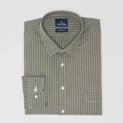 Stafford Smart Tech Big And Tall Mens Regular Fit Stretch Fabric Wrinkle Free Long Sleeve Dress Shirt