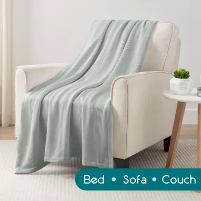 Vellux All Season Knit Cotton Collection Blanket