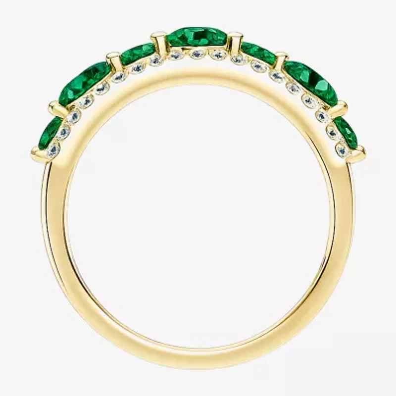 Womens 1/2 CT. T.W. Genuine Green Emerald 10K Gold Round Band