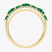 Womens 1/2 CT. T.W. Genuine Green Emerald 10K Gold Round Band