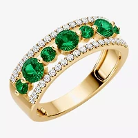 Womens 1/2 CT. T.W. Genuine Green Emerald 10K Gold Round Band