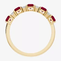 Womens 3/8 CT. T.W. Genuine Red Ruby 10K Gold Band