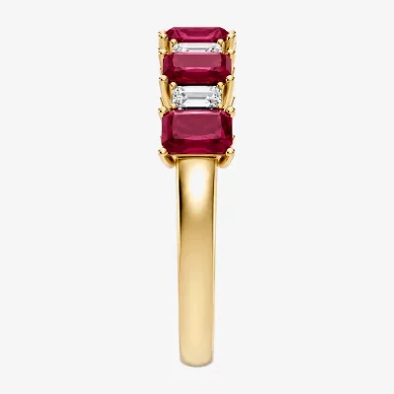 Womens 3/8 CT. T.W. Genuine Red Ruby 10K Gold Band