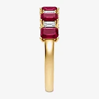 Womens 3/8 CT. T.W. Genuine Red Ruby 10K Gold Band