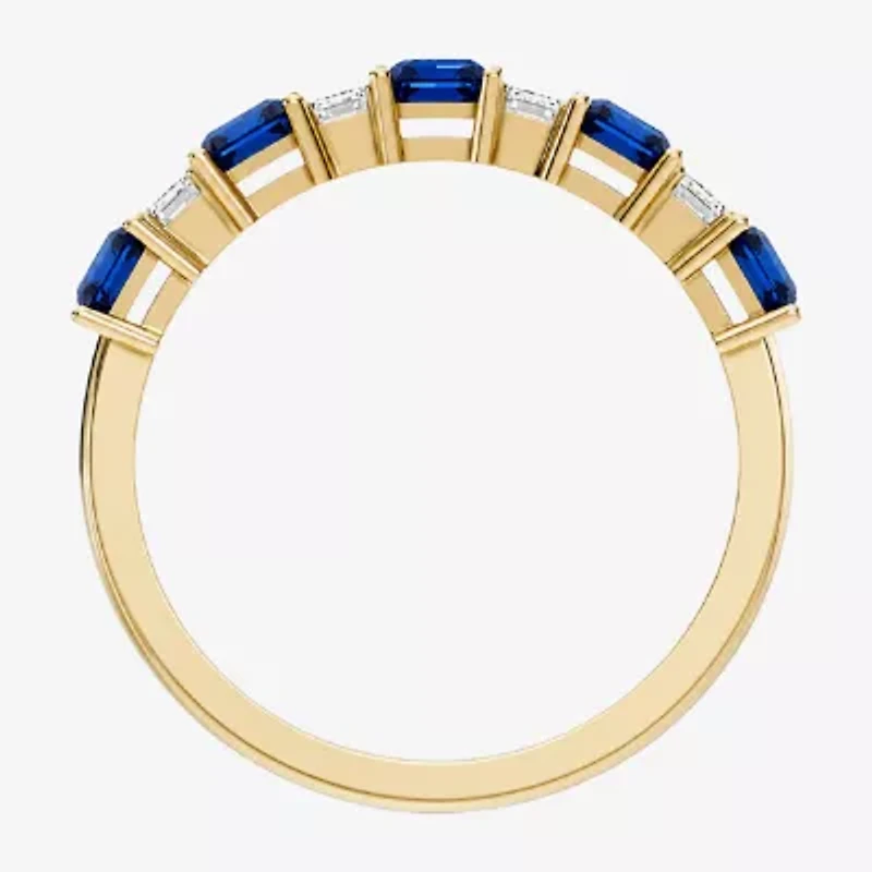 Womens 3/8 CT. T.W. Genuine Blue Sapphire 10K Gold Band