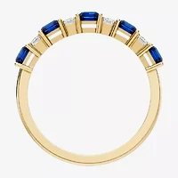 Womens 3/8 CT. T.W. Genuine Blue Sapphire 10K Gold Band