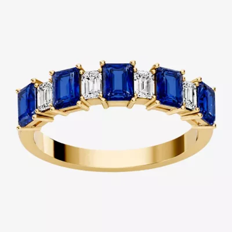 Womens 3/8 CT. T.W. Genuine Blue Sapphire 10K Gold Band