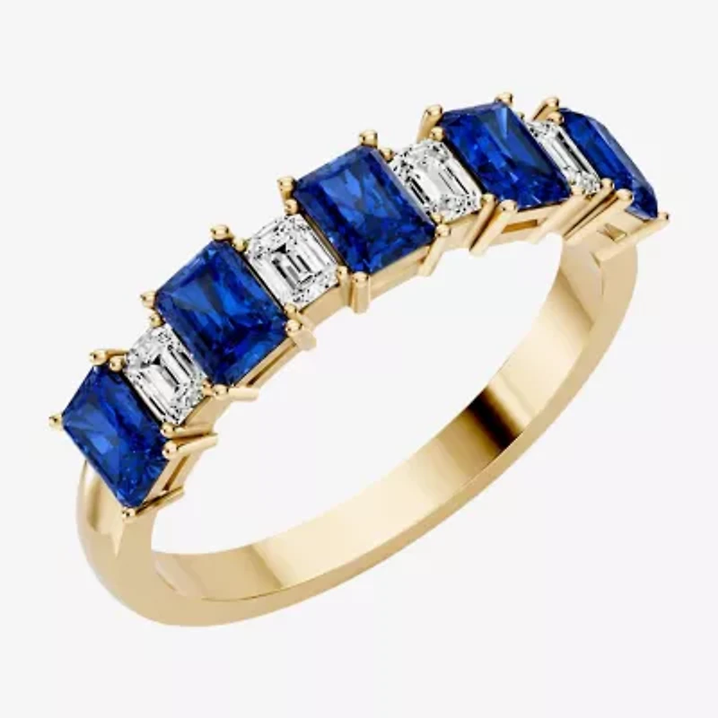 Womens 3/8 CT. T.W. Genuine Blue Sapphire 10K Gold Band